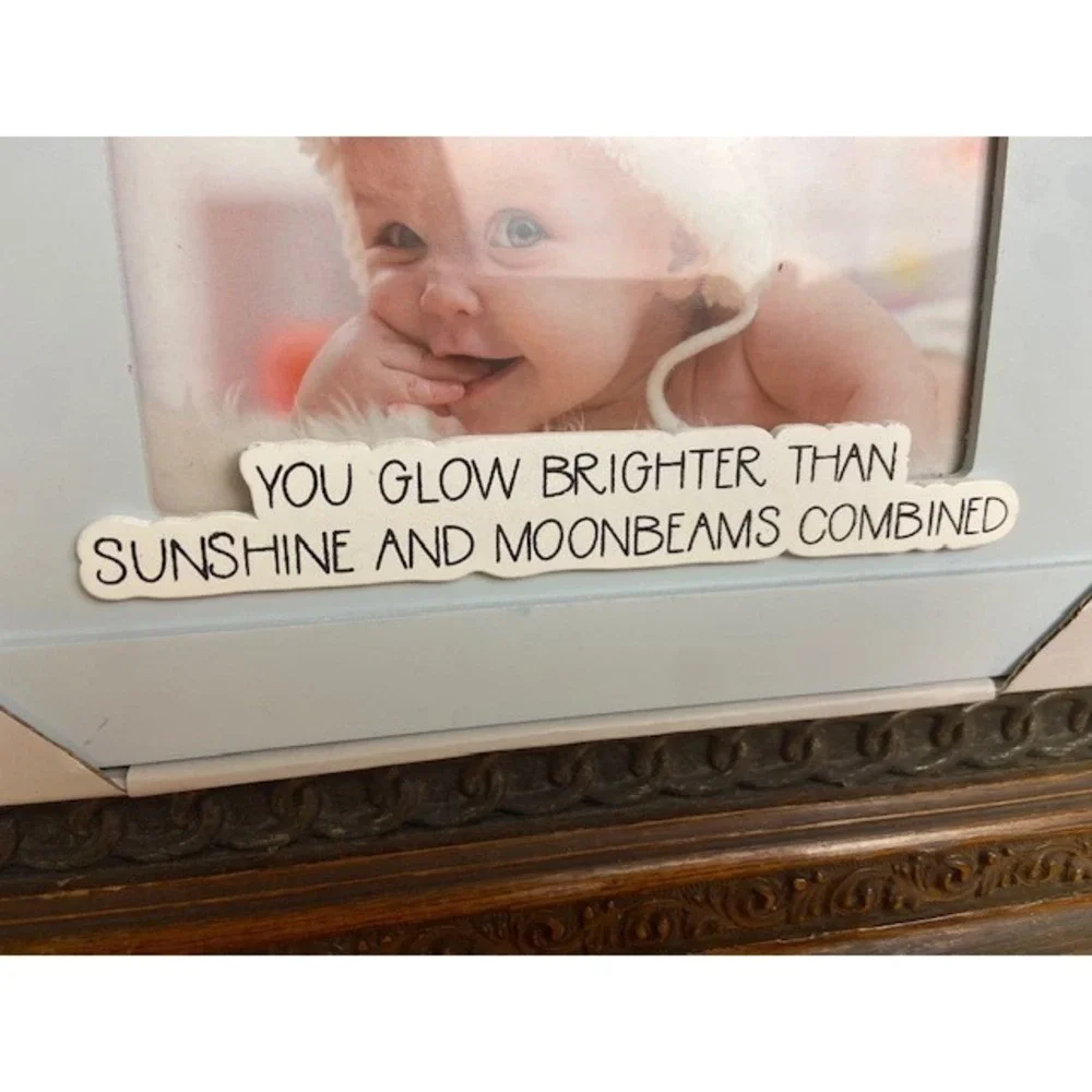 Concepts Baby Picture Frame 4x6 Blue Celestial Sun Moon Star You Glow Brighter